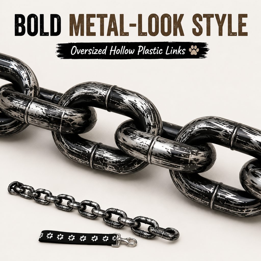Ortekor Oversized Chain Dog Leash & Collar Set for Small Dogs - Make Everyday Walks Stand Out