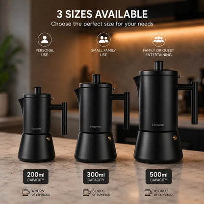 Stainless Steel Stovetop Coffee Percolator with Non-Drip Spout – Induction Ready Espresso Brewer for Gas Electric Ceramic Cooktop Home Café