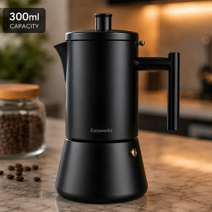 Stainless Steel Stovetop Coffee Percolator with Non-Drip Spout – Induction Ready Espresso Brewer for Gas Electric Ceramic Cooktop Home Café