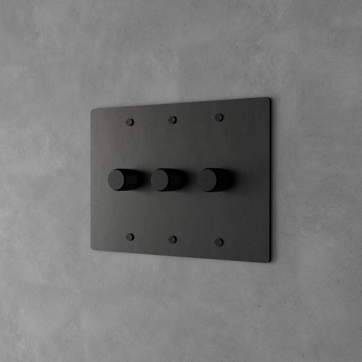 Rotary Light Dimmer Switch with Brass Knob for Stepless Brightness Adjustment in Living Room Bedroom Hallway Contemporary Wall-Mounted Panel