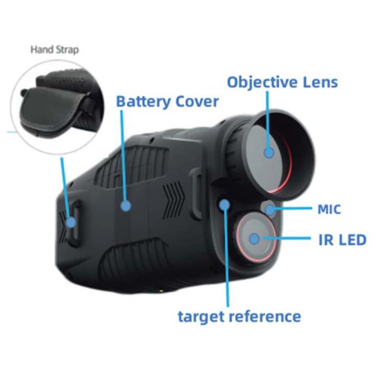 Infrared Night Vision Monocular with HD Recording & 10x Zoom for Hunting, Wildlife & Security