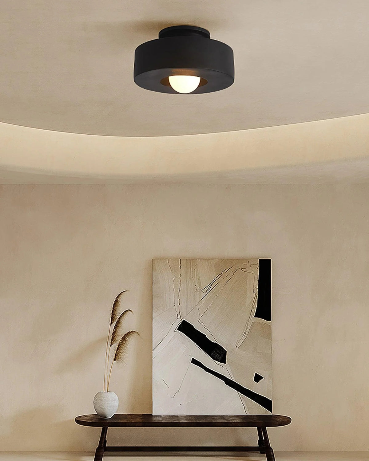 12-Inch Flush Mount LED Ceiling Light Fixture Resin Disc Contemporary Round Panel for Bedroom Hallway Living Room 3000K Warm Glow