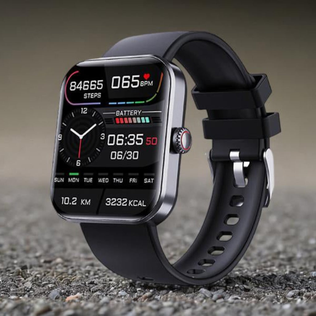 HealthMate | Reloj inteligente de fitness para presión arterial con llamadas por Bluetooth | Diseño elegante para el control del bienestar diario