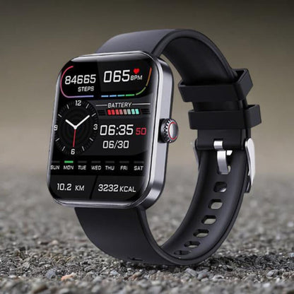 HealthMate | Reloj inteligente de fitness para presión arterial con llamadas por Bluetooth | Diseño elegante para el control del bienestar diario