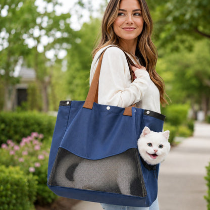 Ortekor Pet Carrier Tote Bag for Cats & Small Dogs - Breathable Shoulder Bag for Walks, Vet Visits & Errands