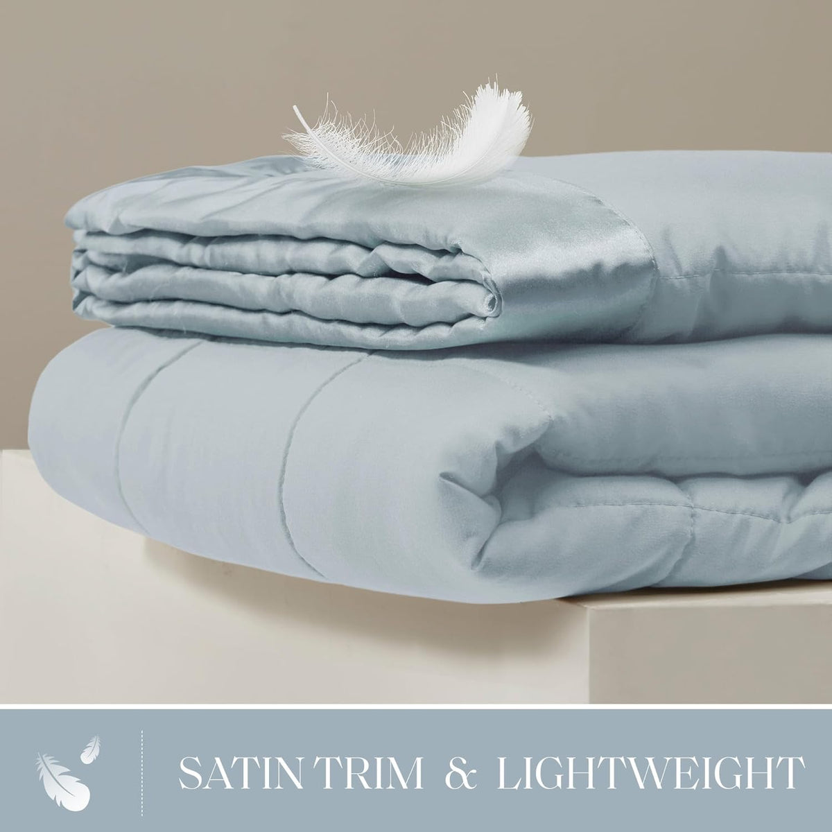 Colección Windom | Manta de plumón alternativo con tratamiento que absorbe la humedad | Cubrecama ligero y suave para todas las estaciones, ribete de satén