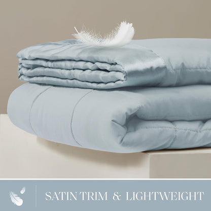 Colección Windom | Manta de plumón alternativo con tratamiento que absorbe la humedad | Cubrecama ligero y suave para todas las estaciones, ribete de satén