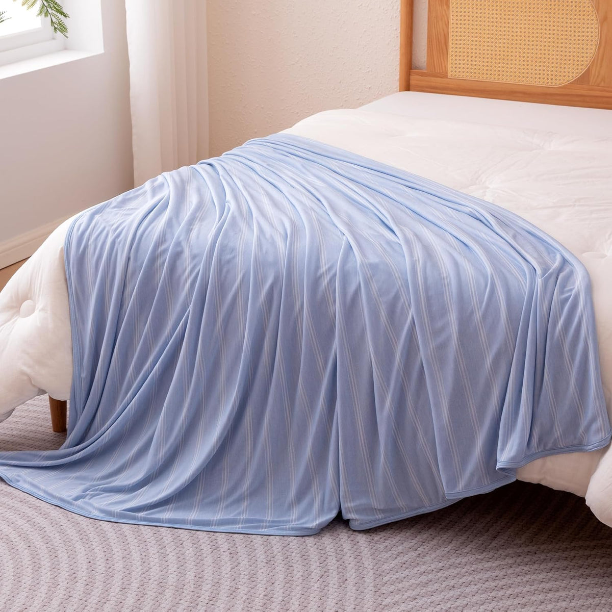 Comodidad refrescante | Manta ligera reversible para personas calurosas | Manta fina y suave para cama y sofá