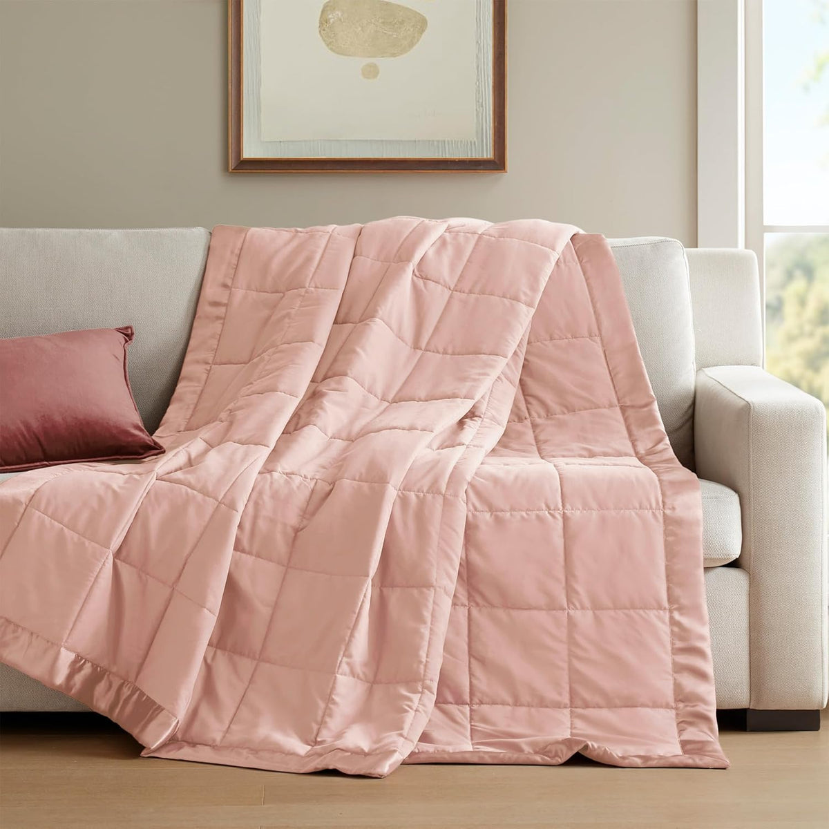 Colección Windom | Manta de plumón alternativo con tratamiento que absorbe la humedad | Cubrecama ligero y suave para todas las estaciones, ribete de satén