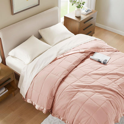 Colección Windom | Manta de plumón alternativo con tratamiento que absorbe la humedad | Cubrecama ligero y suave para todas las estaciones, ribete de satén