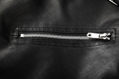 Men's Faux Leather Moto Jacket with Zip Front – Classic Black Biker Style for Everyday Wear – Water-Resistant Coat for Fall, Winter & Spring