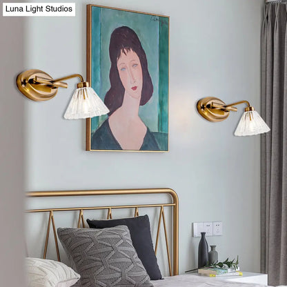 LED Vanity Light Fixture Brass Metal Cone Shade for Bathroom Mirror 1 2 3 4 Light Wall Mount Sconce Traditional Colonial Design Powder Room
