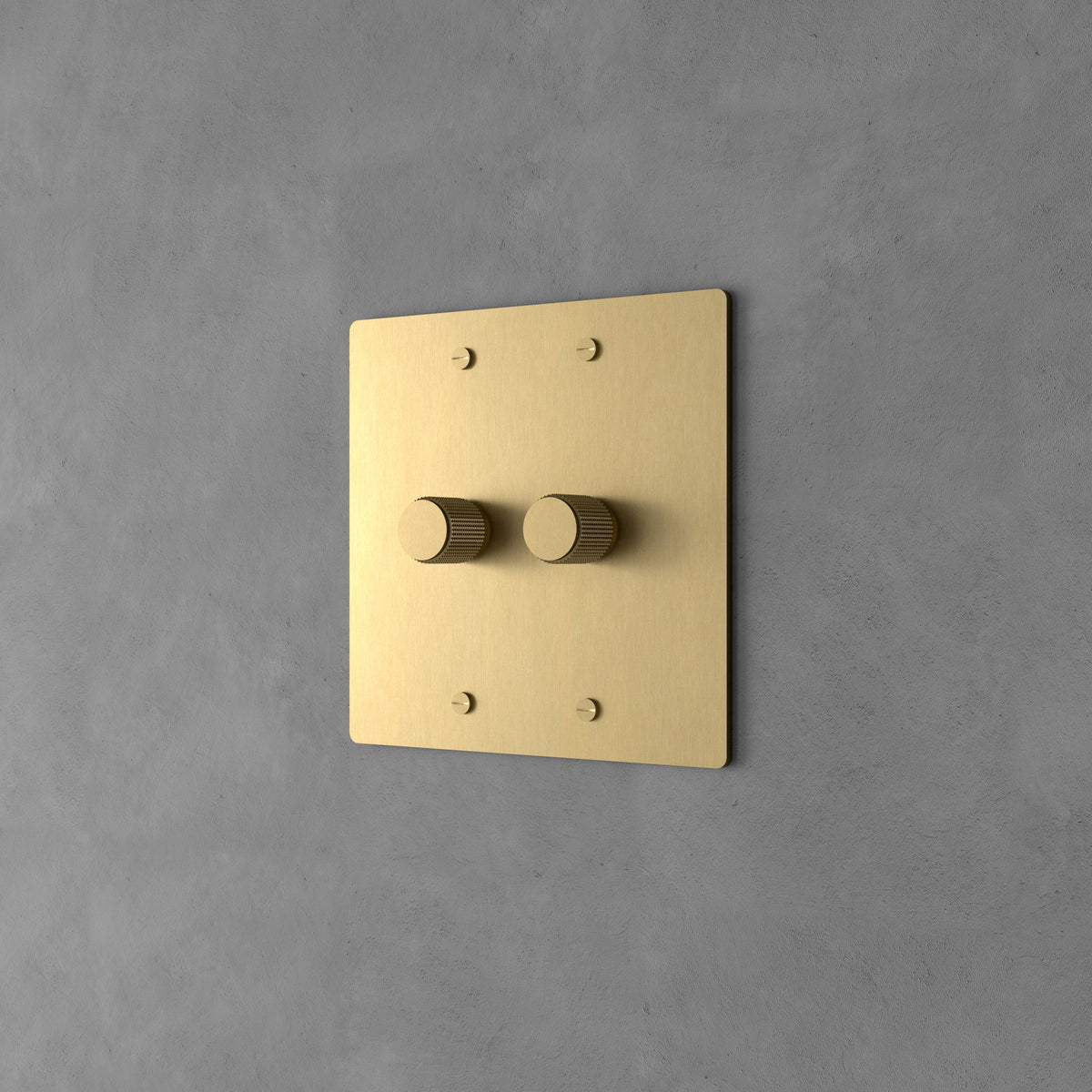 Rotary Light Dimmer Switch with Brass Knob for Stepless Brightness Adjustment in Living Room Bedroom Hallway Contemporary Wall-Mounted Panel
