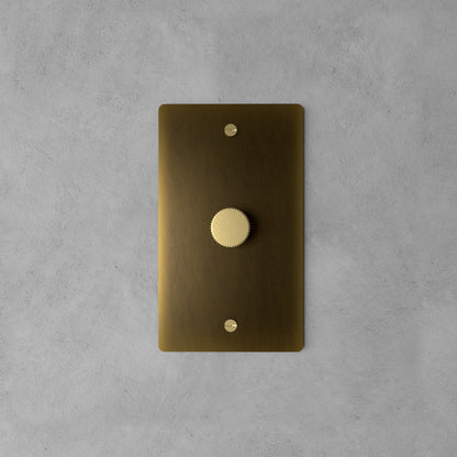 Rotary Light Dimmer Switch with Brass Knob for Stepless Brightness Adjustment in Living Room Bedroom Hallway Contemporary Wall-Mounted Panel