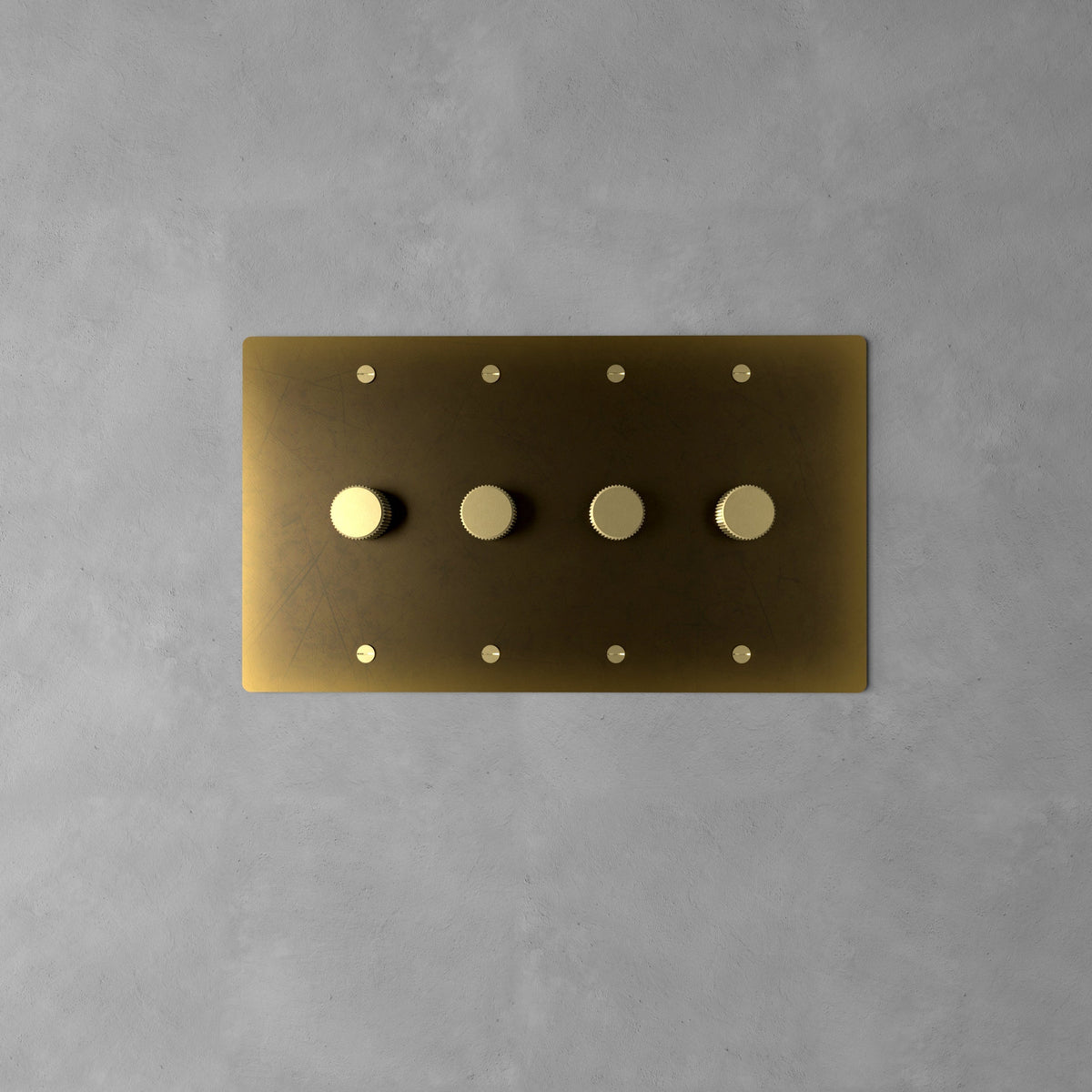 Rotary Light Dimmer Switch with Brass Knob for Stepless Brightness Adjustment in Living Room Bedroom Hallway Contemporary Wall-Mounted Panel