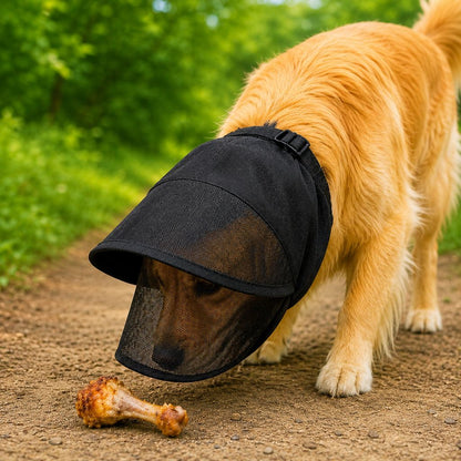 Ortekor Breathable Anti-Scavenging Dog Muzzle for Walks - Mesh Hood Helps Block Food Scraps & Trash