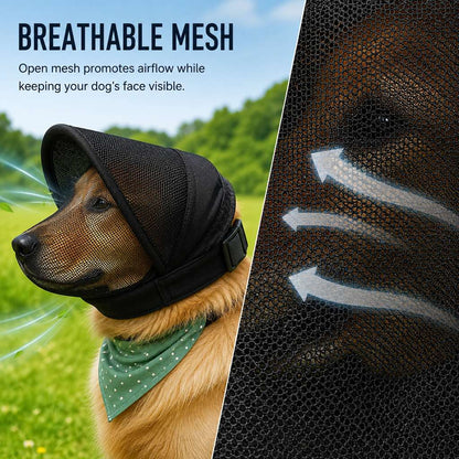 Ortekor Breathable Anti-Scavenging Dog Muzzle for Walks - Mesh Hood Helps Block Food Scraps & Trash