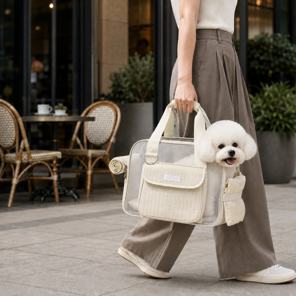 Ortekor Breathable Mesh Pet Carrier Tote for Cats & Small Dogs - Comfortable Travel Bag for Cafes, Vet Visits & Daily Outings