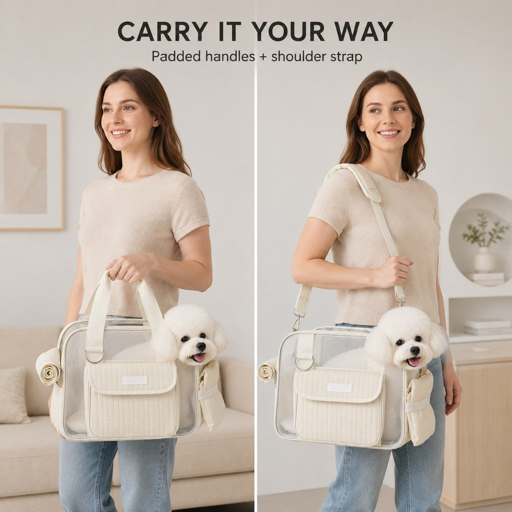 Ortekor Breathable Mesh Pet Carrier Tote for Cats & Small Dogs - Comfortable Travel Bag for Cafes, Vet Visits & Daily Outings