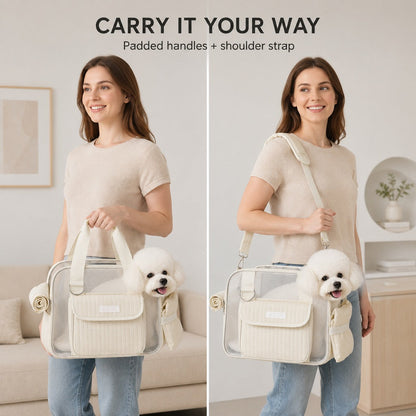 Ortekor Breathable Mesh Pet Carrier Tote for Cats & Small Dogs - Comfortable Travel Bag for Cafes, Vet Visits & Daily Outings