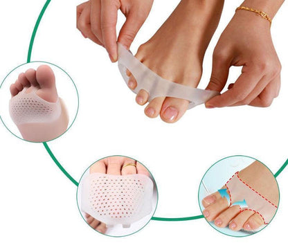 Gel Forefoot Cushions with Ventilation Holes – Relief for Ball of Foot Pain, Neuroma & Metatarsalgia – Washable Inserts for Shoes & Socks