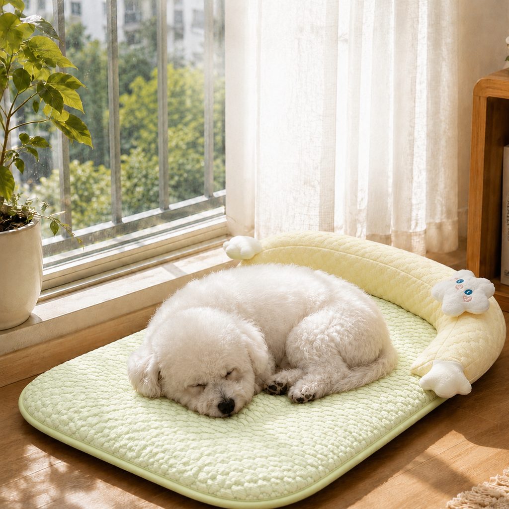 Ortekor Breathable Pet Sofa Mat for Sunny Window Naps & Hard Floors - Soft Bolster Lounger for Cats & Dogs