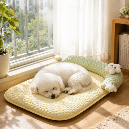Ortekor Breathable Pet Sofa Mat for Sunny Window Naps & Hard Floors - Soft Bolster Lounger for Cats & Dogs