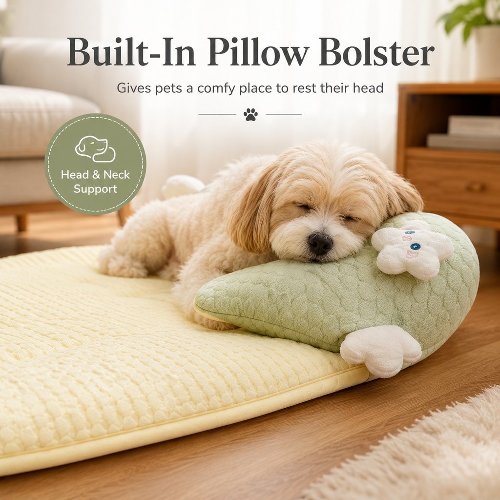 Ortekor Breathable Pet Sofa Mat for Sunny Window Naps & Hard Floors - Soft Bolster Lounger for Cats & Dogs