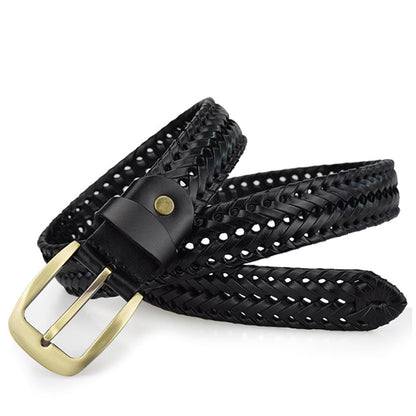 Woven Genuine Cowhide Accessory – Water-Resistant, Scratch-Proof Everyday Wear for Men & Women