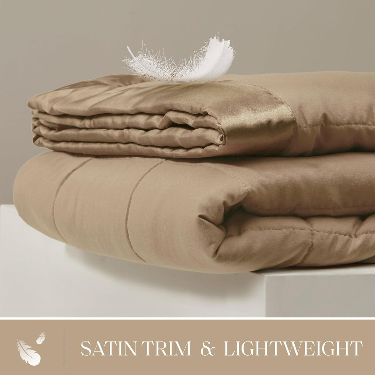 Colección Windom | Manta de plumón alternativo con tratamiento que absorbe la humedad | Cubrecama ligero y suave para todas las estaciones, ribete de satén