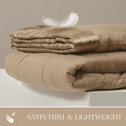 Colección Windom | Manta de plumón alternativo con tratamiento que absorbe la humedad | Cubrecama ligero y suave para todas las estaciones, ribete de satén