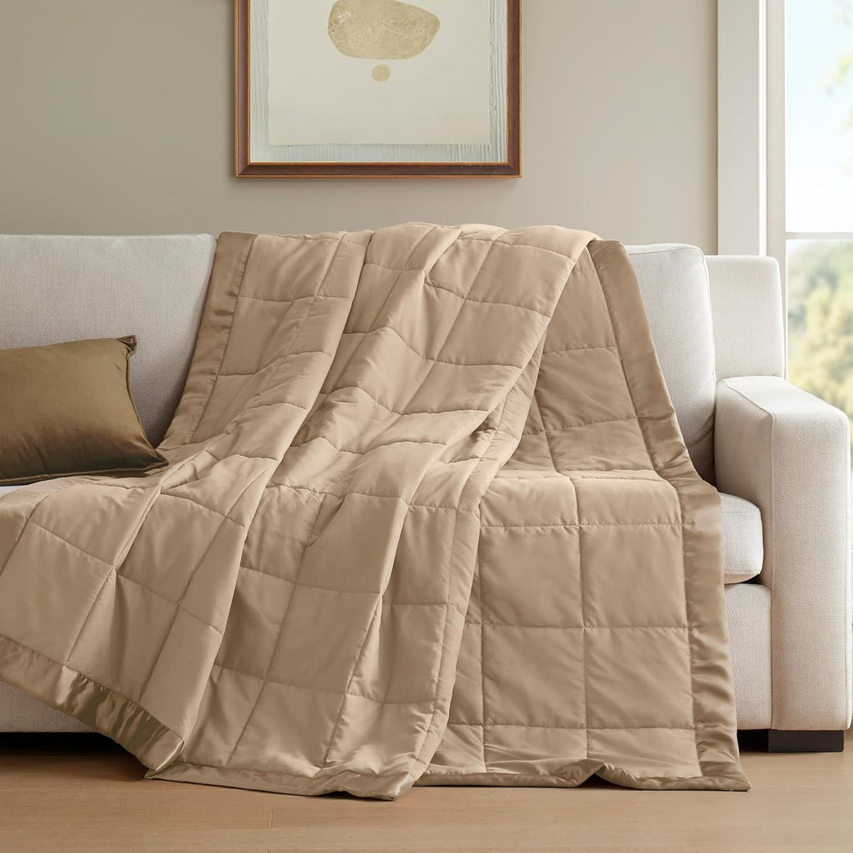 Colección Windom | Manta de plumón alternativo con tratamiento que absorbe la humedad | Cubrecama ligero y suave para todas las estaciones, ribete de satén