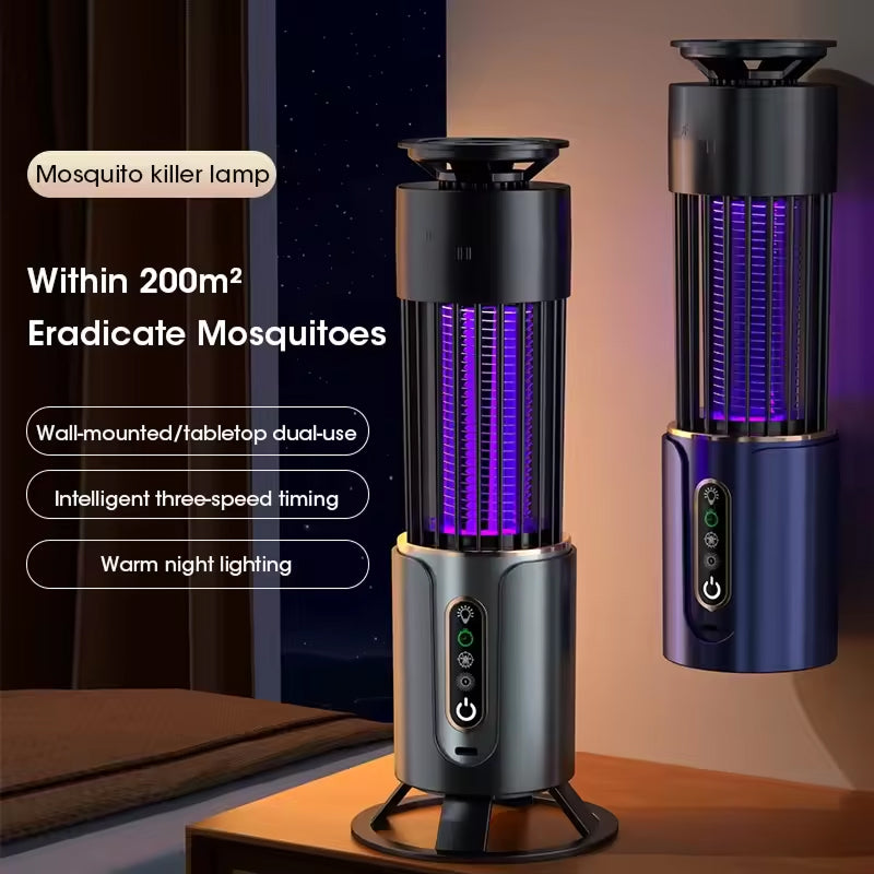 Indoor Electronic Mosquito Zapper Trap with UV Light and Night Light Function for Bedrooms and Living Spaces