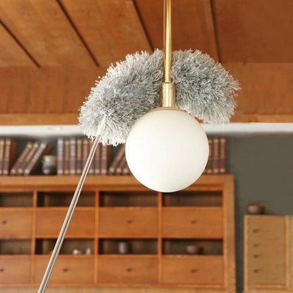 Extendable Microfiber Duster with Bendable Head 34–110 Inches for High Ceilings Fans Cobwebs Washable Lightweight Gray Pole Household Indoor
