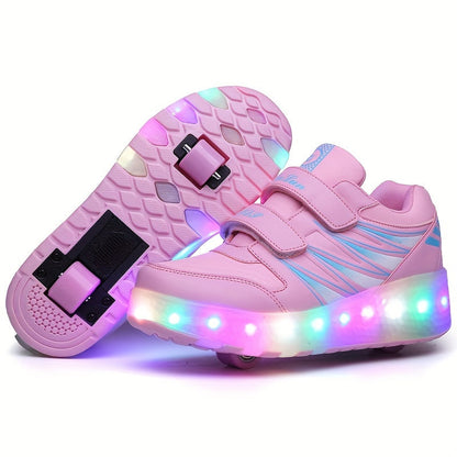 LED Light-Up Roller Sneakers for Kids | Detachable Wheels | Fun Glow Shoes for Girls & Boys
