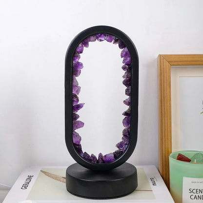 Amethyst Crystal Accent Lamp 8 Inch Purple Glow for Nightstands Meditation Rooms Yoga Spaces Handcrafted Gemstone Light E14 Socket 10W Max B