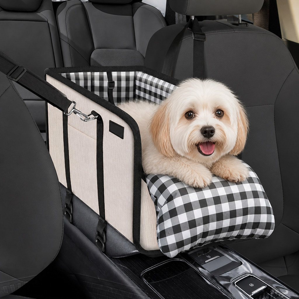 Ortekor Safety Belt & Soft Cushion Dog Car Seat (Console Booster)