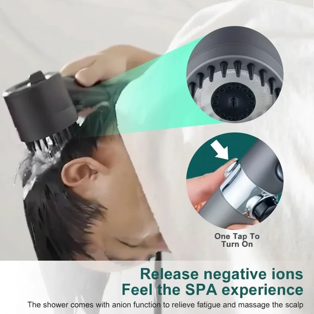 Multi-Stage Filtration Shower Head 9.5 Inch High Flow Water Purifier for Home Bathroom Spa Experience ABS Construction