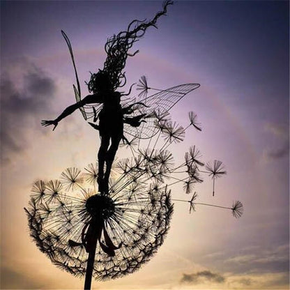 Metal Dandelion Garden Stake – Stainless Steel Outdoor Yard Art for Patio, Lawn & Flower Beds