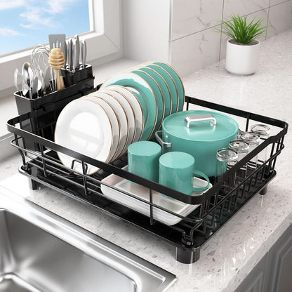 BLACKNEST – Dish Drying Rack with Stylish Utensil Holder