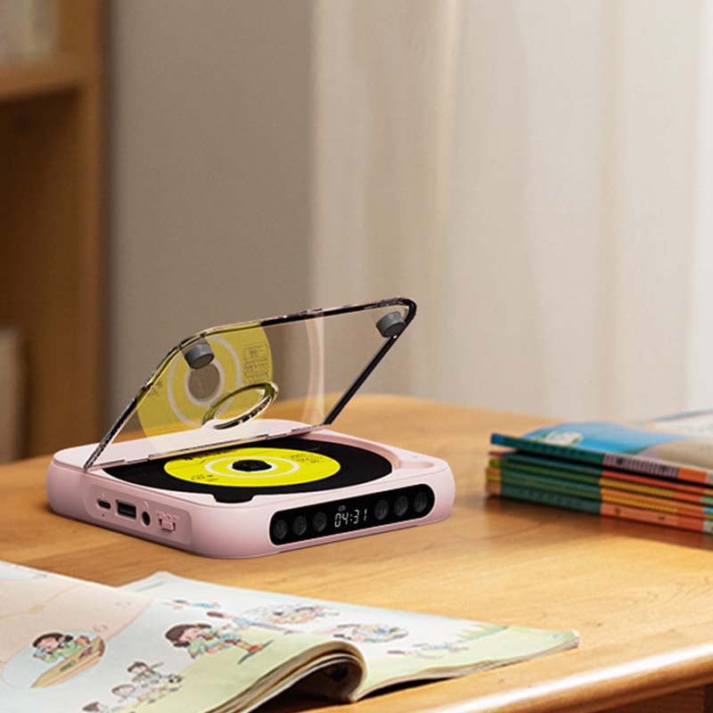 Rechargeable Disc Player with Bluetooth 5.3 Wireless Audio for Home Travel Study Music MP3 CD-R Support 3.5mm Headphone Jack USB-C Charging