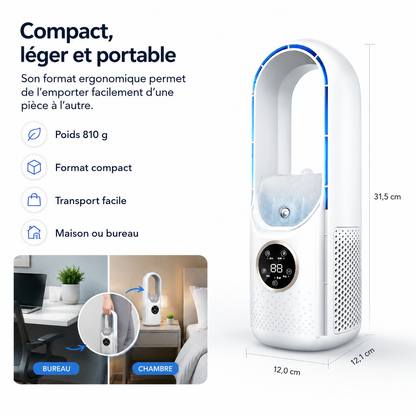 Portable USB Air Cooler Fan with Humidifier & Filter – 6-Speed Personal Desktop Cooling Fan for Home Office Travel Camping – Quiet