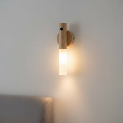 Motion Sensor Wall Light with Rechargeable Battery & Detachable Flashlight Mode for Hallways Bedrooms Stairs Cordless Wireless LED Sconce Ma
