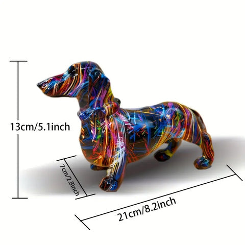 ColorHound – Vibrant Dachshund Sculpture Modern Artistic Decor