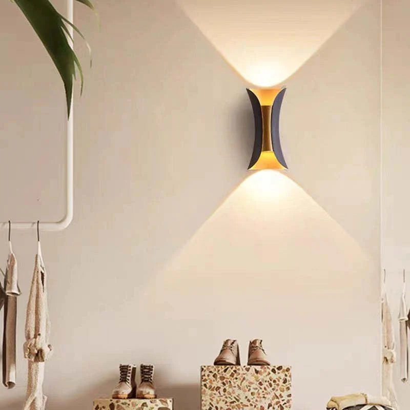 Architectural LED Sconce Fixture Up Down Light Metal Weatherproof Exterior for Entrance Patio Porch Driveway Terrace Modern Minimalist Ambie