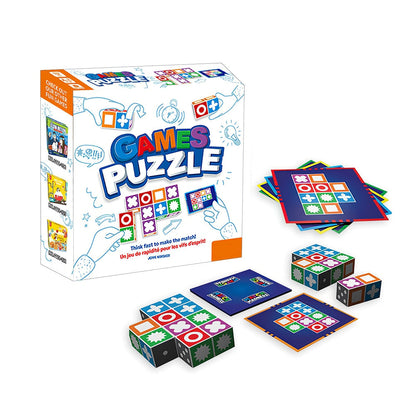 Pattern Matching Block Game for Kids – Educational Puzzle with 20 Blocks & 60 Challenge Cards for Ages 3+