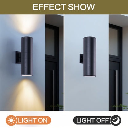 Cylora - Black Cylindrical Outdoor Wall Light