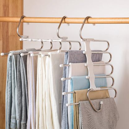 Space-Saving Closet Organizer Hanger with Retractable Arms for Pants, Scarves, Belts & Accessories - Multi-Tier Storage System for Bedroom W