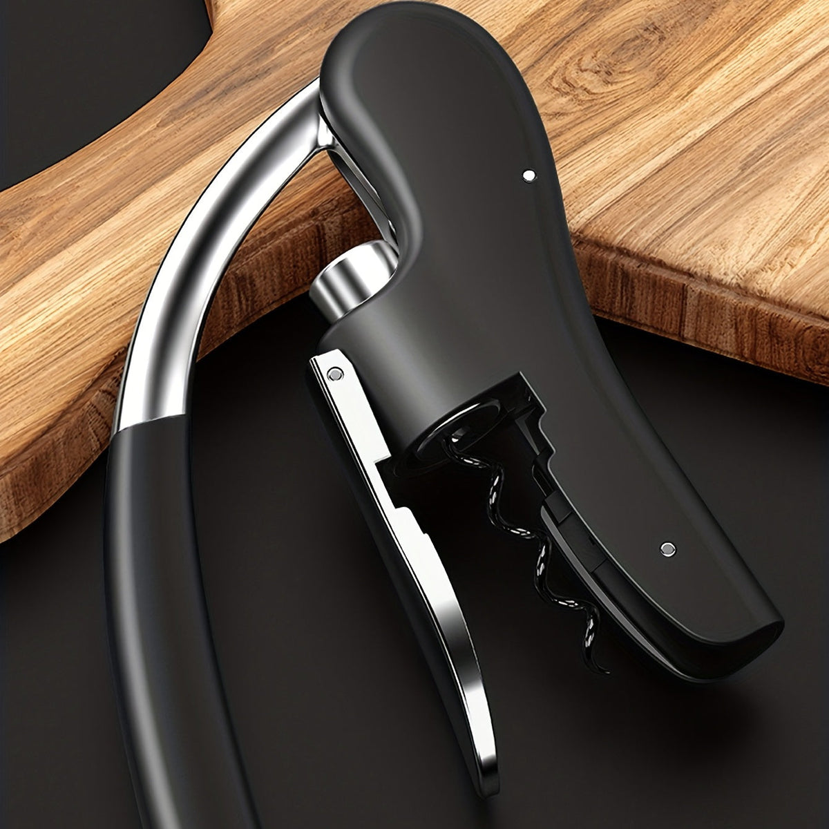 Lever-Action Wine Opener – Professional Corkscrew for Easy Bottle Opening at Home or in Restaurants