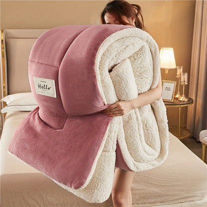 Comfort Blanket Three Layer, Reversible Thermal Blanket for Bed and Couch, Soft Woven Polyester Blanket for All Seasons